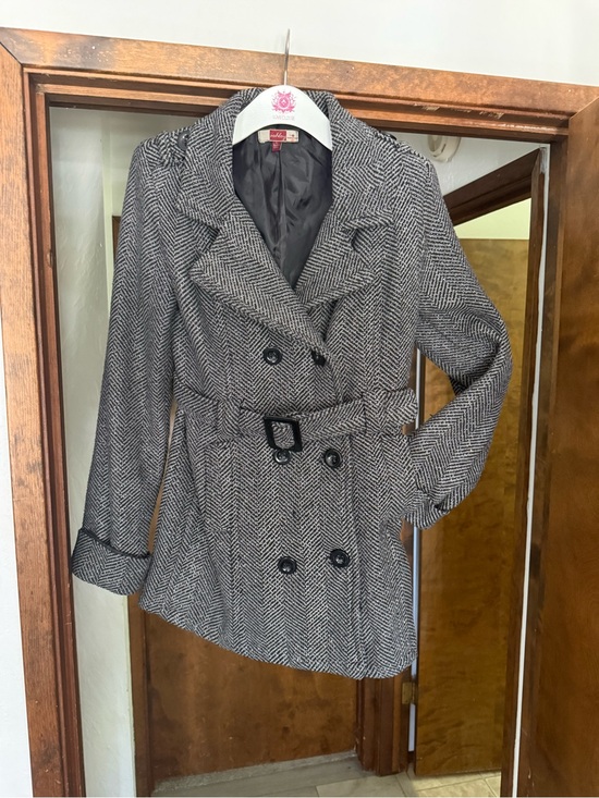 Ashley By 26 International Jackets & Blazers - Ashley By 26 International Gray Herringbone Double-Breasted Peacoat